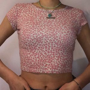 Pink Cheetah Crop Top